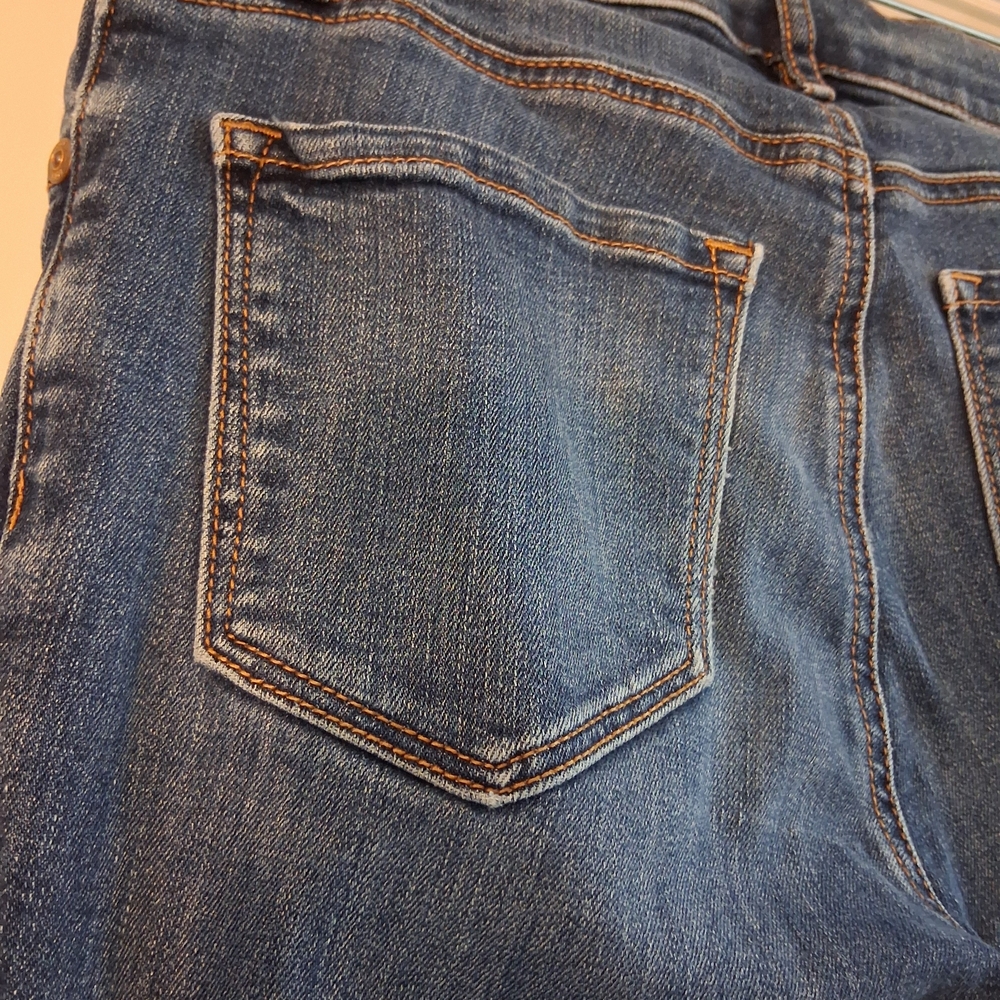 LOFT Modern Skinny High Rise Denim Jeans with Button Detail - Picture 4 of 8
